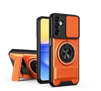 B-wishy Rugged Magnetic Car Mount Case for Samsung Galaxy A15 5G,[Compatible with MagSafe] [ PC+TPU 2-in-1] [Drop Protection] with Rotatable Kickstand & Camera Protection Cover Phone case (Orange)