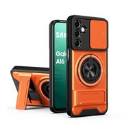 B-wishy Rugged Magnetic Car Mount Case for Samsung Galaxy A16 5G,[Compatible with MagSafe] [ PC+TPU 2-in-1] [Drop Protection] with Rotatable Kickstand & Camera Protection Cover Phone case (Orange)