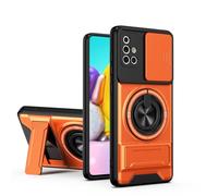 B-wishy Rugged Magnetic Car Mount Case for Samsung Galaxy A71 5G,[Compatible with MagSafe] [ PC+TPU 2-in-1] [Drop Protection] with Rotatable Kickstand & Camera Protection Cover Phone case (Orange)