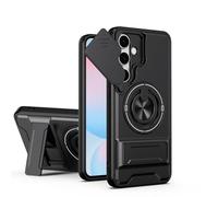 B-wishy Rugged Magnetic Car Mount Case for Samsung Galaxy S24 Fe,[Compatible with MagSafe] [ PC+TPU 2-in-1] [Drop Protection] with Rotatable Kickstand & Camera Protection Phone case (Black, S24 FE)