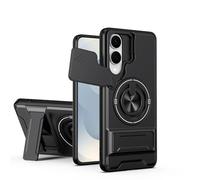 B-wishy Rugged Magnetic Car Mount Case for Samsung Galaxy S25 Edge,[Compatible with MagSafe] [ PC+TPU 2-in-1] [Drop Protection] with Rotatable Kickstand & Camera Protection Phone case (Black)