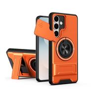 B-wishy Rugged Magnetic Car Mount Case for Samsung Galaxy S25 Fe,[Compatible with MagSafe] [ PC+TPU 2-in-1] [Drop Protection] with Rotatable Kickstand & Camera Protection Phone case (Orange, S25 Fe)