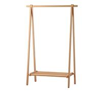 B Wooden Clothes Rail with Grid Shelf & Bag Hoo Modern Garment Display Rack - 95cm Clothing nizer for Home & Retail Use