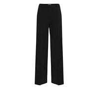 b.young BYDanta Women's Fabric Trousers, Wide Leg with Pleats, Belt Loops, Pockets, Stretch, Regular Fit, Black (80001), 8