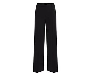 b.young BYDanta Women's Fabric Trousers, Wide Leg with Pleats, Belt Loops, Pockets, Stretch, Regular Fit, Black (80001), 8