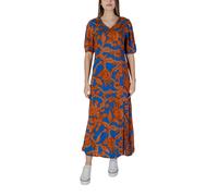 b.young Womens Floral Print Maxi Dress A-line Puff Sleeves - Blue Viscose - Size EU 38 (Womens)