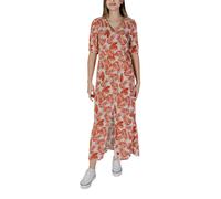 b.young Womens Leaf Print Maxi Dress VNeck Short Sleeves - Brown Viscose - Size EU 38 (Womens)