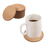 B&Z - 12 X Plain Round Thermal Insulation Cork Cup Coasters Cork Placemats Coffee Drink Tea Mug Pad Non-Slip Mat Coasters Set of 12 | 10cm x 10cm x 0.6cm (10cm x 10cm x 0.6cm)
