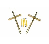 B&Z Heavy Duty Long Concealed/Invisible/Hidden Floating Shelf Support Brackets Oak Mantel Timber Scaffold Board Wall Mounted Shelf Support Cross Brackets (Pair) (1, 135 mm (BackRod 45mm))