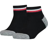 B084QZ8F4C- Tommy Hilfiger Men's Th Kids Iconic Sports Quarter 2p Socks, Black, 5.5-8.5 UK