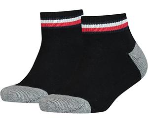 B084QZ8F4C- Tommy Hilfiger Men's Th Kids Iconic Sports Quarter 2p Socks, Black, 5.5-8.5 UK