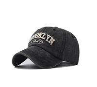 B09XQFCLVRXibeiTrade Vintage Brooklyn 1947 Cotton Baseball Cap Women Men Sports Outdoor Casual Daily Sun Hat (Black)
