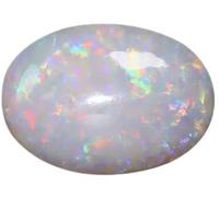 B0C19JP611 Lab Certified Oval Shape 3.25 Ratti/2.98 Carat Natural Aa Premium Australian Opal Gemstone for Astrology Silver Tone Created Sapphire