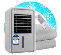 B10 Cotton Bed Cooling System, Mattress Pad for Night Sweats, Twin Size | Beat night sweats without breaking the bank - 100% cotton cooling mattress topper, cools 7-12°F, 4 speeds & remote - Grey