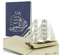 B11 Sailing ship, Pop up card, Handmade, Laser cut, Greeting card
