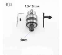 B12 Drill Chuck with T and L Spanners, Clamping Range 1 5 10mm, 4 Pcs Set for CNC Machines and Wood Working (Chuck Shaft 6mm)