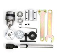 B12 Table Drill Chuck, Unpowered Spindle Assembly for Woodworking, M10 Shaft Sleeve with Double Flange Bearings, 0.005mm DIY Cutting Grinding Accessory, Includes Dril