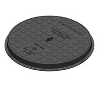 B125 12.5 Tonne Ductile Iron Heavy Duty Round Circular Manhole Cover 300mm Clear Opening 390mm Diameter Overall Including Frame