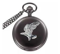 B14 Eagle polished black case mens GIFT quartz pocket watch fob made in sheffield
