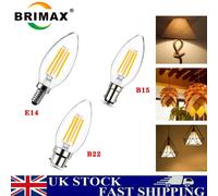 B15 E14 LED Filament Candle Bulb 4W Small Bayonet Screw Cap Light Bulb Dimmable