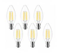 B15 LED Bulbs C35,3000K Warm White,6W 60W Equivalent,600lm,Bayonet Cap Candle Bulb,Non Dimmable,for Chandelier Wall Lamp,6 Pack