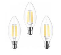 B15 LED Candle Bulbs C35,3000K Warm White,6W 60W Equivalent 600lm,Bayonet Cap,Non Dimmable,for Chandelier Wall Lamp Table Lamp(3 Pack)