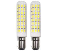 B15D LED 7.5W Replacement 70W 75W 100W 120W Bulb AC 100-265V, Clear Glass White Light, Bayonet, Corn Cob, No Flickering, Living Room Lamp, Cool White 6000K, Learning Lamp Non-Dimmable (Pack of 2)