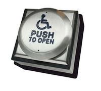 B16 - DISABLED 'PUSH TO OPEN' 110MM BUTTON STAINLESS STEEL WITH WHEEL CHAIR LOGO ACCESS CONTROL DOOR ENTRY/EXIT