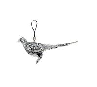 B16 Standing Pheasant English Pewter Emblem Mobile Phone Charm, 4cm Cord, Gift Packed