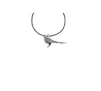 B16 Standing Pheasant fine english pewter 3D PENDENT ON A BLACK CORD Necklace Handmade 41CM & Adjustable with pride in details
