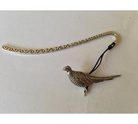 B16 Standing Pheasant Pattern bookmark with cord 3D English pewter charm made in sheffield by Prideindetails