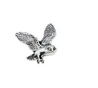 B19 Barn Owl Pewter PENDENT on a REAL 925 sterling silver Necklace Handmade 16 inch chain