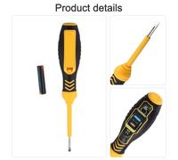 B19B18 Digital Voltmeter Pen with Backlit LCD, NCV Sensor, Live/Neutral Line Differentiation, and Power On/Off Detection for AC 11V 450V (B18-yellow)