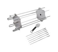 B1bee Rotisserie Kebab Skewer Set - 14 mm (0.55”) Internal Diameter, Stainless Steel BBQ Skewers for Grills, Perfect for Shish Kebabs, Shawarma & Grilled Vegetables, Includes Bonus Griddle Scraper