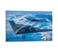 B2 Flying over Antarctica Poster Artwork Stealth Aircraft Giclee Canvas Prints Modern Wall Art Picture Wall Hanging for Office Gym Living Room Decor 12x18inch(30x45cm)