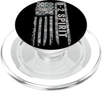 B2 Spirit American Flag Military Stealth Bomber Camo B2 PopSockets PopGrip for MagSafe