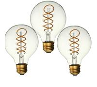 (B22) 3PCS Dimmable E27 B22 G80 Vintage Amber Glass Shell 3W LED COB Light Bulb for Indoor Home