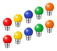 B22 Bayonet Cap Light Bulbs - Pack of 10 2W Festoon LED Bulbs (20W Equivalent), Coloured Energy Saving Light Bulbs