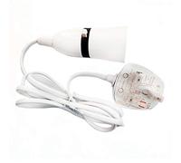 B22 Bayonet Lamp Holder with Cord Switch,Phenolic BS UK Power Cord with 3 pin Fused Plug and 1.5m Wire (White, B22 Socket)