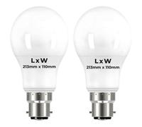 B22 Bayonet LED Bulb, 200W, Daylight - 6500K, 24.9W - 200 Watts Equivalent, B22 BC GLS Light Bulbs, Energy Saving, 3452 Lumen, Non-Dimmable, Extra Bright, Pack of 2 (Extra Large Bulb 21.3cm x 11cm)