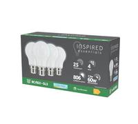 B22 Bayonet LED Bulb, Daylight 6500K, 60W 60 Watts Equivalent, 7.3W B22 GLS Bulbs, Light Bulbs, Last up to 25000 Hours, 806 Lumen, Non-Dimmable, Pack of 4