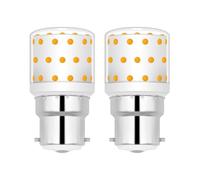 B22 Bayonet Light Bulb Warm White Mini Bulb Short LED Corn 2700K Bayonet Cap for Ceiling Lights, 60W Incandescent Equivalent, 800LM Energy Saving 100-265V Non-dimmable Ceiling Fixtures(2 Pack)