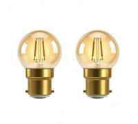 B22 Bayonet Vintage Light Bulbs, 1W LED Filament Equivalent 10W, Retro Amber Glass 2200K Warm White, 100LM, Low Watt Mini Globe G40 Golf Ball Night Light Bulb, BC Bayonet Cap, Non-dimmable, 2 Pack