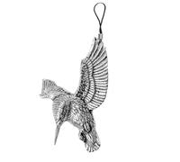 B22 Hovering Kingfisher English Pewter Emblem Mobile Phone Charm, 4cm Cord, Gift Packed
