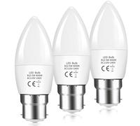 B22 LED Bayonet Cap Candle Bulbs 5W, C37 B22 LED Candle Light Bulb 40W Equivalent, 470LM Daylight Natural White 4000K, BC Energy Saving Candle Bulbs, Non-Dimmable, Pack of 3