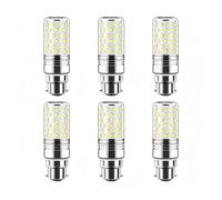 B22 LED Corn Light Bulbs Cool White 6000K 16W Equivalent 160W No Flicker Energy Saving CRI>80 for Ceiling Lights Table Lamps Wall Sconces Non Dimmable(6 Pack)