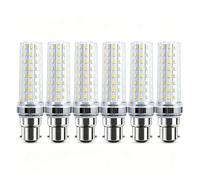B22 LED Corn Light Bulbs Cool White 6000K BC LED Bulbs 20W Equivalent 200W High Brightness No Flicker CRI>80 for Bedroom Living Room Dining Room Cafe Non Dimmable(6 Pack)