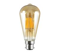 B22 ST64 Vintage LED Dimmable Bulbs, 4W Bayonet Light Bulb, 2700K Warm White, Amber Retro Style Energy Saving Filament Decorative Bulbs