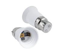 B22 to E27 Socket Converter, Bayonet to Screw Edison Bulb Adapter, BC to ES Lamp Base Adapter, Max Wattage 60W, Voltage 0-250V, for LED Bulbs, Incandescent Bulbs, CFL Bulbs, 2 Pack