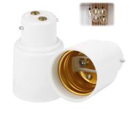 B22 to E27 Socket Converter, Light Bulb Socket Converter Bayonet to Screw Bulb Adapter BC to ES Lamp Base High Temperature Resistance for LED Incandescent CFL Bulbs 2 Packs